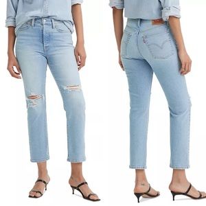 Women's Wedgie Straight-Leg High Rise Cropped Jeans